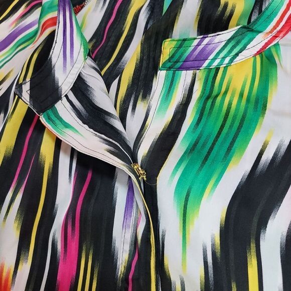 Vibrant abstract long sleeve blouse - size small by Patterson J. Kincaid - Picture 5 of 10